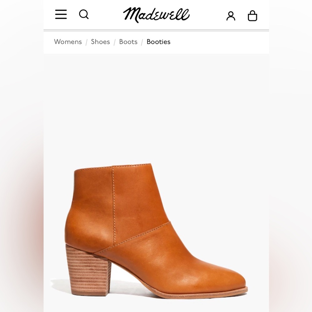 Madewell The Rosie Ankle Boot in Leather size 7 1/2